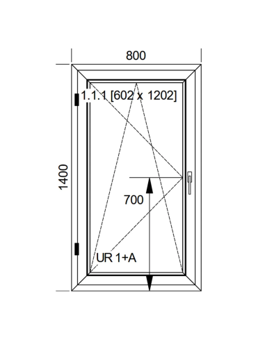 Okno PCV 80 x 140 cm Rozwierno-Uchylne Dwuszybowe Aluplast IDEAL 4000