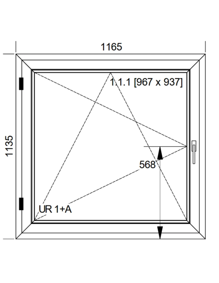 Okno PCV 116,5 x 113,5 cm Rozwierno-Uchylne Dwuszybowe Aluplast IDEAL 4000