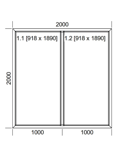Okno PVC 200 x 200 cm Dwukwaterowe: FIX+FIX (Stałe) Aluplast IDEAL 7000 2