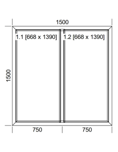 Okno PCV 150 x 150 cm Dwukwaterowe: FIX+FIX (Stałe) Aluplast IDEAL 7000 2