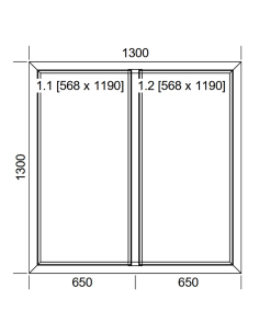 Okno PCV 130 x 130 cm Dwukwaterowe: FIX+FIX (Stałe) Aluplast IDEAL 7000 2