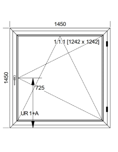 Okno PCV 145 x 145 cm Rozwierno-Uchylne Trzyszybowe Aluplast IDEAL 7000 2