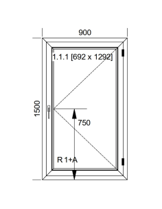 Okno PCV 90 x 150 cm Rozwierne Trzyszybowe Aluplast IDEAL 7000 2