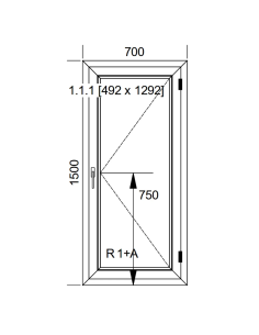 Okno PCV 70 x 150 cm Rozwierne Trzyszybowe Aluplast IDEAL 7000 2
