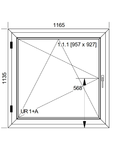 Okno PCV 116,5 x 113,5 cm Rozwierno-Uchylne Trzyszybowe Aluplast IDEAL 7000