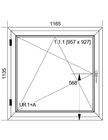 Okno PCV 116,5 x 113,5 cm Rozwierno-Uchylne Trzyszybowe Aluplast IDEAL 7000