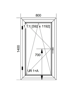 Okno PCV 80 x 140 cm Rozwierno-Uchylne Trzyszybowe Aluplast IDEAL 7000 2