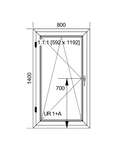 Okno PCV 80 x 140 cm Rozwierno-Uchylne Trzyszybowe Aluplast IDEAL 7000