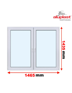 Okno PCV 146,5 x 143,5 cm Rozwierne | Rozwierno-Uchylne Aluplast IDEAL 8000