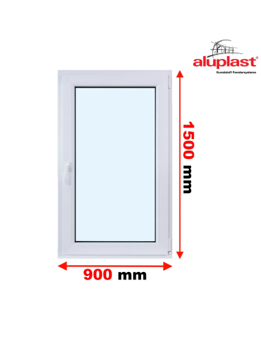 Okno PCV 90 x 150 cm Rozwierane Aluplast IDEAL 8000