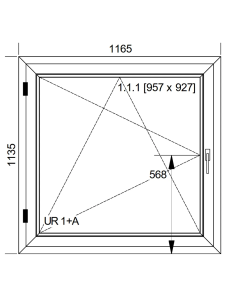 Okno PCV 116,5 x 113,5 cm Rozwierno-Uchylne Aluplast IDEAL 8000 2