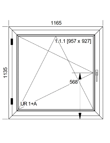 Okno PCV 116,5 x 113,5 cm Rozwierno-Uchylne Aluplast IDEAL 8000