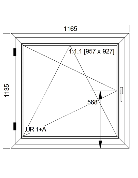 Okno PCV 116,5 x 113,5 cm Rozwierno-Uchylne Aluplast IDEAL 8000