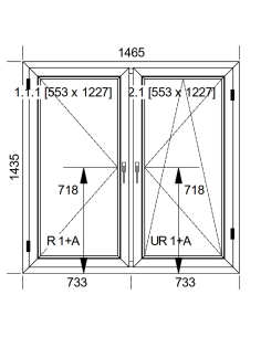 Okno PCV 146,5 x 143,5 cm Rozwierne | Rozwierno-Uchylne Aluplast IDEAL 8000 2
