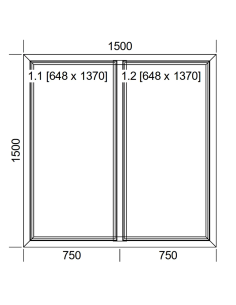 Okno PCV 150 x 150 cm Dwukwaterowe: FIX+FIX (Stałe) Aluplast IDEAL 8000 2