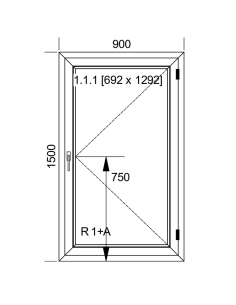 Okno PCV 90 x 150 cm Rozwierane Aluplast IDEAL 8000 2