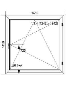 Okno PCV 145 x 145 cm Rozwierno-Uchylne Trzyszybowe Aluplast IDEAL 8000 2