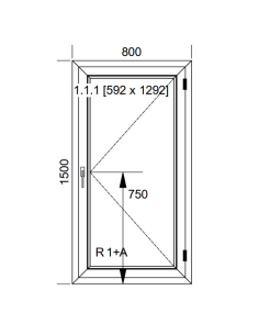 Okno PCV 80 x 150 cm Rozwierne Trzyszybowe Aluplast IDEAL 8000 2