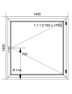 Okno PVC 140 x 140 cm Rozwierne Trzyszybowe Aluplast IDEAL 8000 2