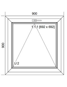 Okno PCV 90 x 90 cm Uchylne Trzyszybowe Aluplast IDEAL 8000 2