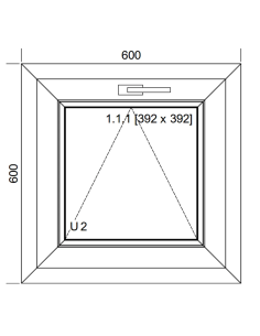 Okno PCV 60 x 60 cm Uchylne Trzyszybowe Aluplast IDEAL 8000 2