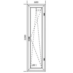 Drzwi balkonowe PCV  600 x  2200