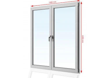 Drzwi balkonowe  PCV 1500 x 2200