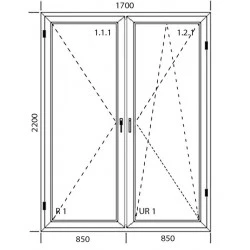 Drzwi balkonowe  PCV 1700 x 2200