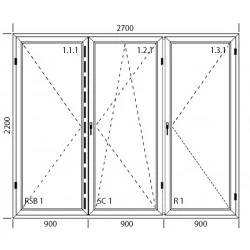 Drzwi balkonowe PCV 2700 x 2200