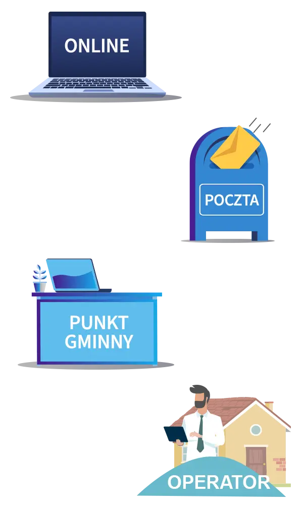 Sposoby złożenia wniosku o dofinansowanie z programu Czyste Powietrze &ndash; online, pocztą, w punkcie gminnym lub przez operatora