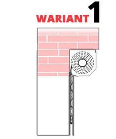 Schemat montażu na murze od wewnątrz