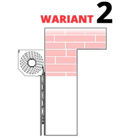 Schemat montażu na murze od zewnątrz