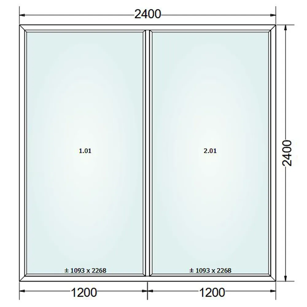 Schemat okna 50x50cm Gealan S 8000