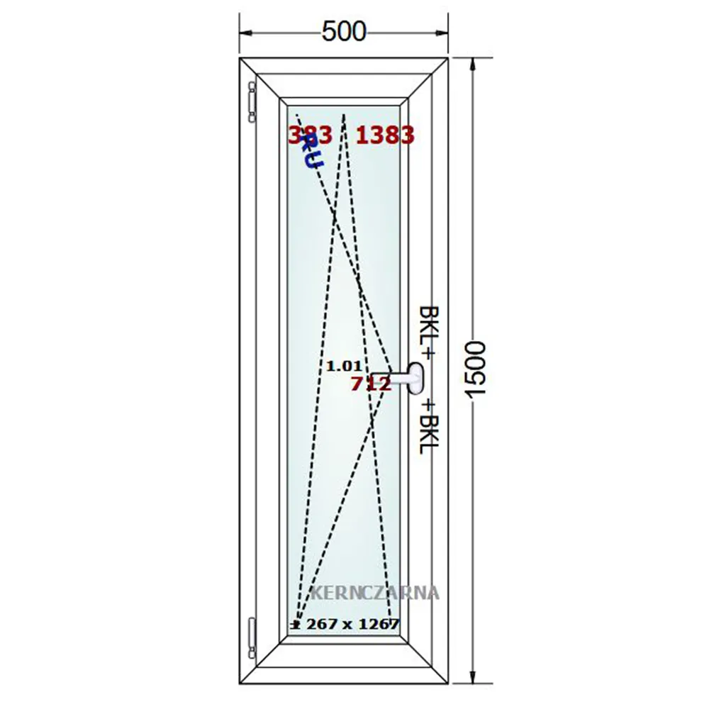 Schemat okna 50x50cm Gealan S 8000