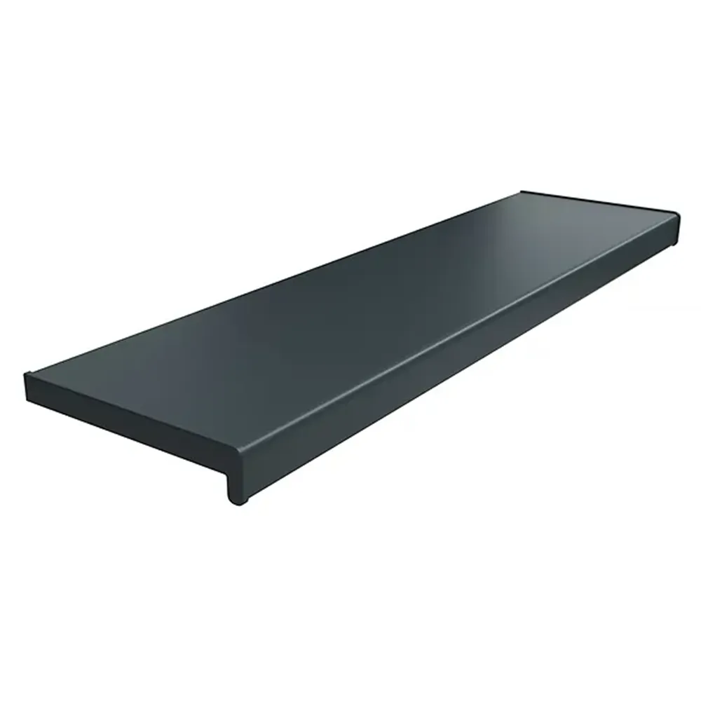 Parapet wewnętrzny PVC w kolorze Antracyt z folią ochronną, o wymiarach 100 &times; 150 mm, do zastosowania wewnętrznego.